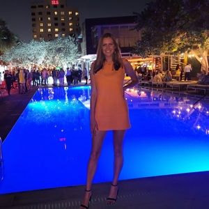 Zara orange upscale cocktail dress size large